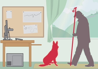 illustrations for working different jobs and activities at home in room