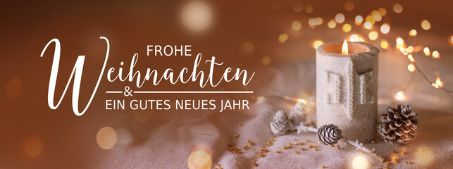 Frohe Weihnachten, Merry Christmas, Christmas Card, german language, Natural Christmas decoration...