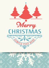 Christmas greeting card. Vintage Style