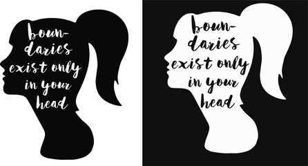 Vector motivation phrase. lettering the phrase in shape head 