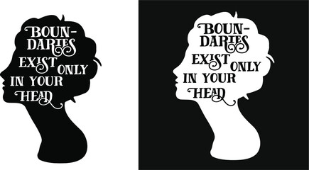 Vector motivation phrase. lettering the phrase in shape head 