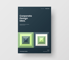 Brochure front page design layout. Vertical corporate identity A4 report cover. Modern abstract geometric vector business presentation illustration template.