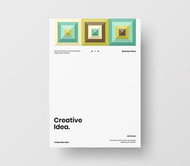 Brochure front page design layout. Vertical corporate identity A4 report cover. Modern abstract geometric vector business presentation illustration template.