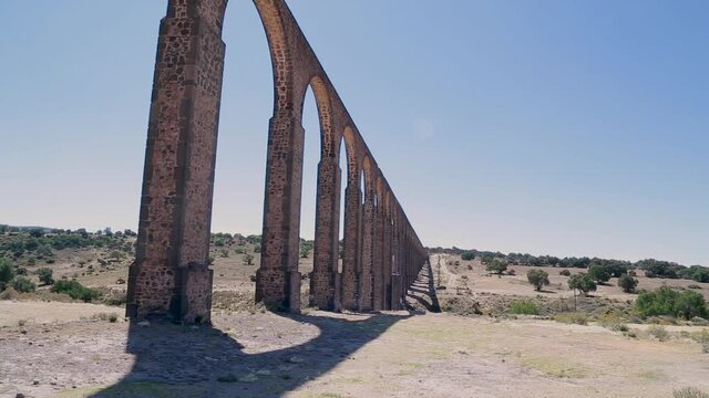 Beautiful shot of Aqueduct of Padre Tembleque, Hidalgo, Mexico