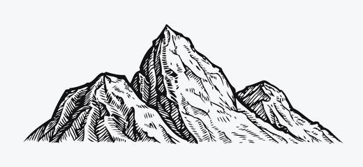 Mountain landscape. Sketch vector illustration