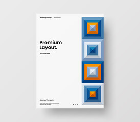 Brochure front page design layout. Vertical corporate identity A4 report cover. Modern abstract geometric vector business presentation illustration template.
