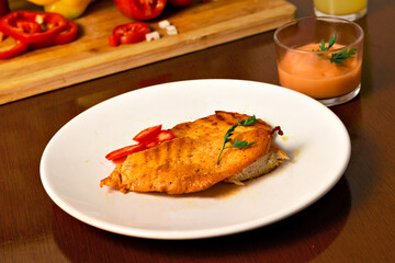 grilled salmon with vegetables