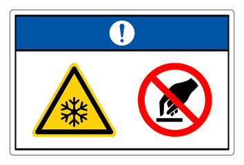 Notice Extremely Cold Surface Do Not Touch Symbol Sign On White Background