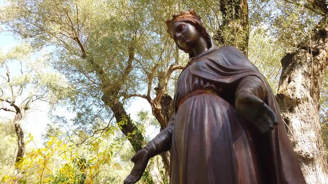 House of Virgin Mary. The House of the Virgin Mary is a Catholic shrine located on Mt. Koressos in the vicinity of Ephesus, 7 kilometres from Sel&ccedil;uk in Turkey. 
