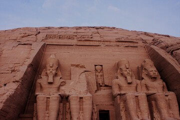 Majestic Temple of Abul simbel with Ramses II and Queen Nefertari
