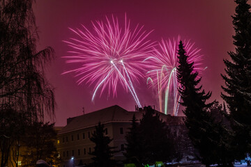 fireworks in the city