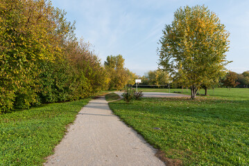 City park on an autumn morning