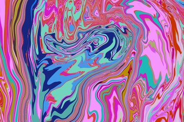 Abstract swirl marble paint fluid movement background of vibrant colors, inks, flowing paints.