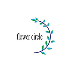flower logo illustration with natural color design vector template