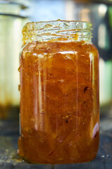 Frasco mermelada de naranja casera sin conservantes 