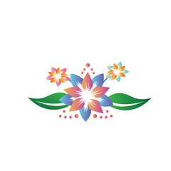 decorative flower icon illustration color design natural vector