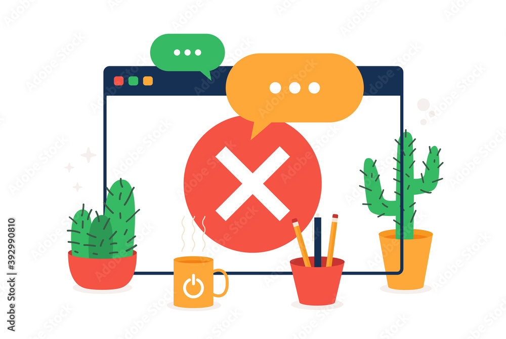 Aufkleber browser, web site, check mark, prohibit icon. simple color with vector elements of internet explorer