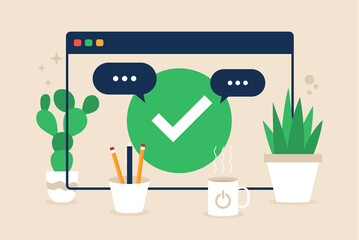 Browser, web site, check mark, approve icon. Simple color with vector elements of internet explorer icons for ui and ux, website or mobile applicationMoondes_07-10-2020-1