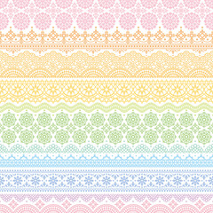 刺繍レース　パステルカラー　レインボー　広告背景
