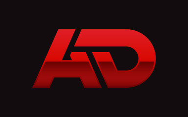 Illustration vector graphic of the letters A and D for the logo design
