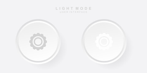Simple Creative Setting User Interface in Neumorphism Design. Simple, modern and minimalist. Smooth and soft 3D user interface. Light mode. For website or apps design. Icon Setting Vector Illustration