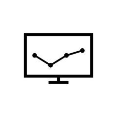 monitor with chart icon vector