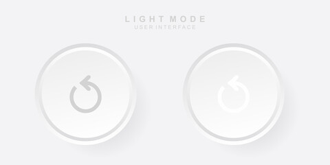 Simple Creative Refresh User Interface in Neumorphism Design. Simple, modern and minimalist. Smooth and soft 3D user interface. Light mode. For website or apps design. Icon Refresh Vector Illustration