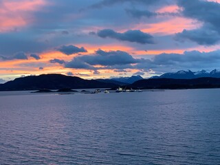 sunset over the lake