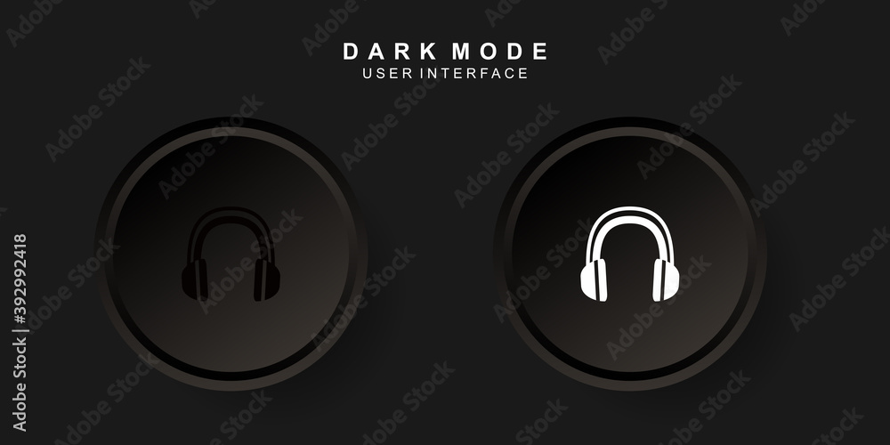 Wall mural simple creative headset user interface in neumorphism design. simple modern and minimalist. smooth a