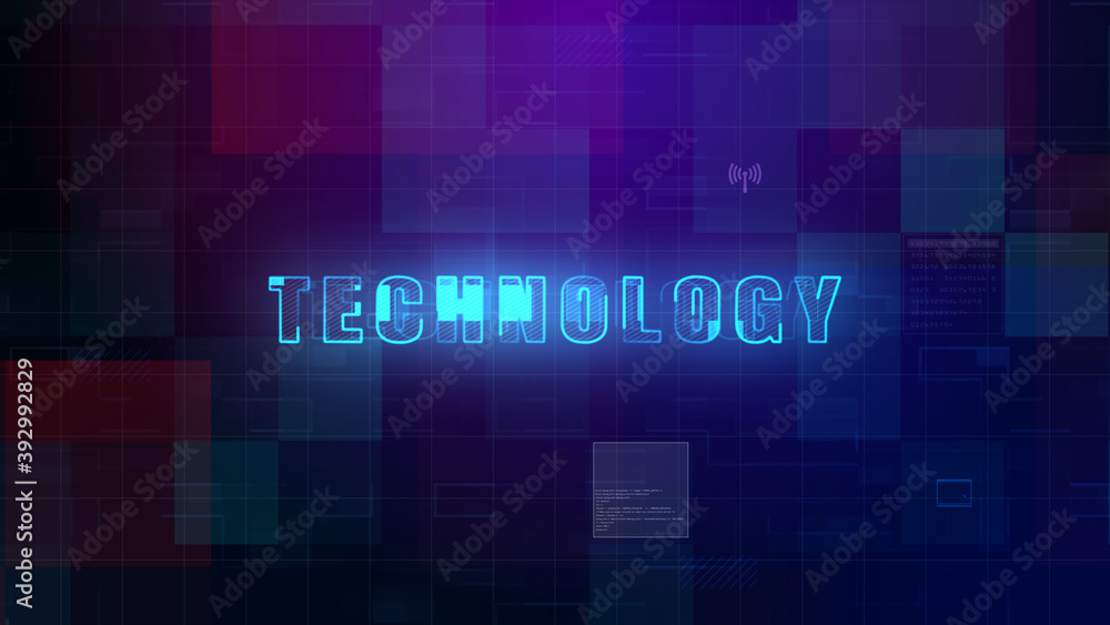 Wall mural technology digital data futuristic abstract background