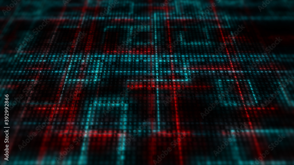 Poster digital cyberspace and data network connections concept. transfer digital data high speed internet o
