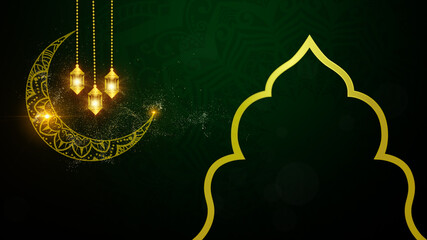 Eid Al Adha Mubarak and Traditional Lanterns Ramadan Islamic Background