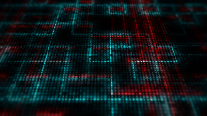 Digital Cyberspace and Data Network Connections Concept. Transfer Digital Data High Speed Internet of Things IOT, Artificial Intelligence AI, Future Technology Background.