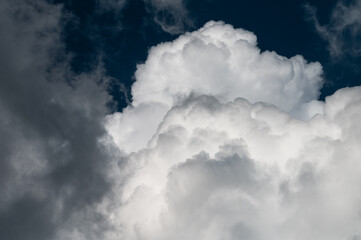 Mountainous Cumulus Clouds Boiling in the Summer Sky