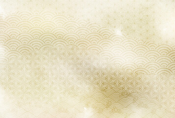 和柄　年賀状　水彩　背景