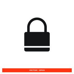 Icon vector graphic of padlock, lock, good for template web app etc