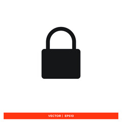 Icon vector graphic of padlock, lock, good for template web app etc