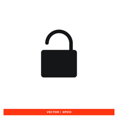 Icon vector graphic of padlock, lock, good for template web app etc
