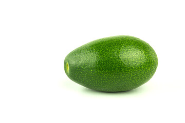 Fresh green avocado on a white background