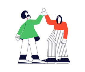 Girls giving a high five