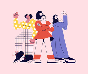 Girl power and feminism concept
