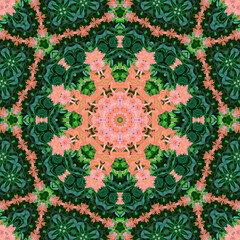 Abstract colorful Mandala kaleidoscope and geometric background photo. can use for your banners, posters, and cover design