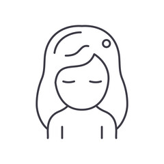 Thinking image icon, linear isolated illustration, thin line vector, web design sign, outline concept symbol with editable stroke on white background.