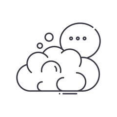 Thinking icon, linear isolated illustration, thin line vector, web design sign, outline concept symbol with editable stroke on white background.