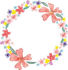Fototapeta premium 桜の花のカラフルフレーム