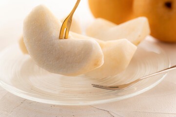 一口大にカットした梨