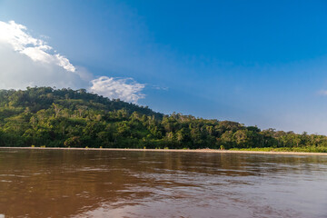 Stunning sunset in Amazon rainforest jungle