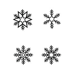 Black outline snowflake vector icon.