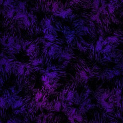 Seamless Miami night tropical pattern black foliage on sunset blur. High quality illustration. Swim, sports, or resort wear repeat print. Dark foreground on blurred background. Dark vibrant colors.