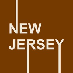 Image relative to USA travel. New Jersey state name in geometry style design. Creative vintage typography poster concept.